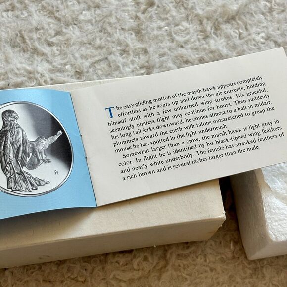 1973 Franklin Mint Robert Bird Marsh Hawk 2 Ounce .925 Sterling Medal Coin - Picture 7 of 11